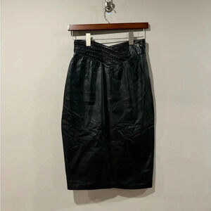 Vintage Danier Genuine Leather Pencil  Skirt